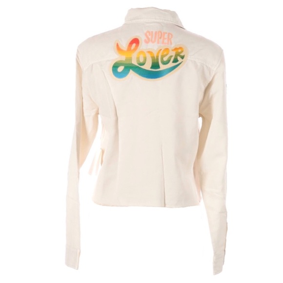 new Mother ✦ Frenchie Fray Button Down Cropped Raw Hem Shirt ✦ Super Lover ✦ XS - Picture 14 of 16